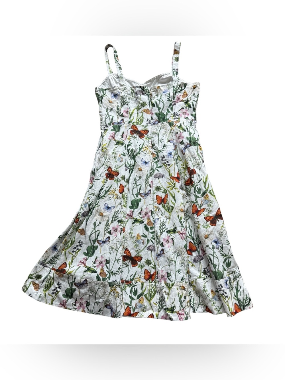 Avec Les Filles Butterfly Floral Botanical Fit Flare Midi Dress 12 Wedding Guest - Picture 13 of 16